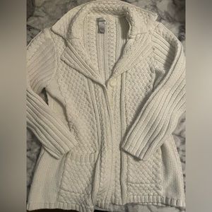 Chicos white knitted coat